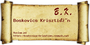 Boskovics Krisztián névjegykártya
