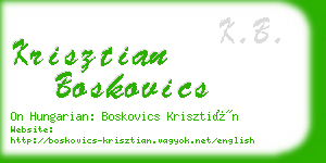 krisztian boskovics business card